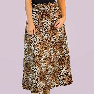 Crescent Drive Leopard‎ Midi Skirt XS/S